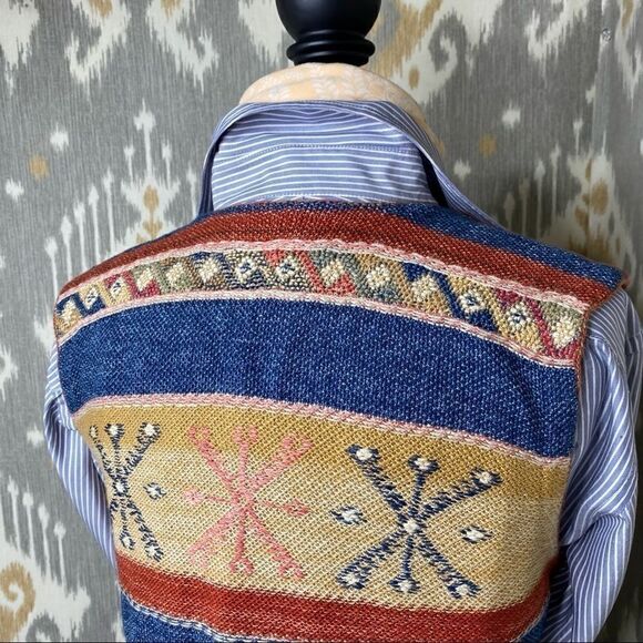 Ralph Lauren Southwest Multi Linen Fringe Vest - Picture 14 of 16